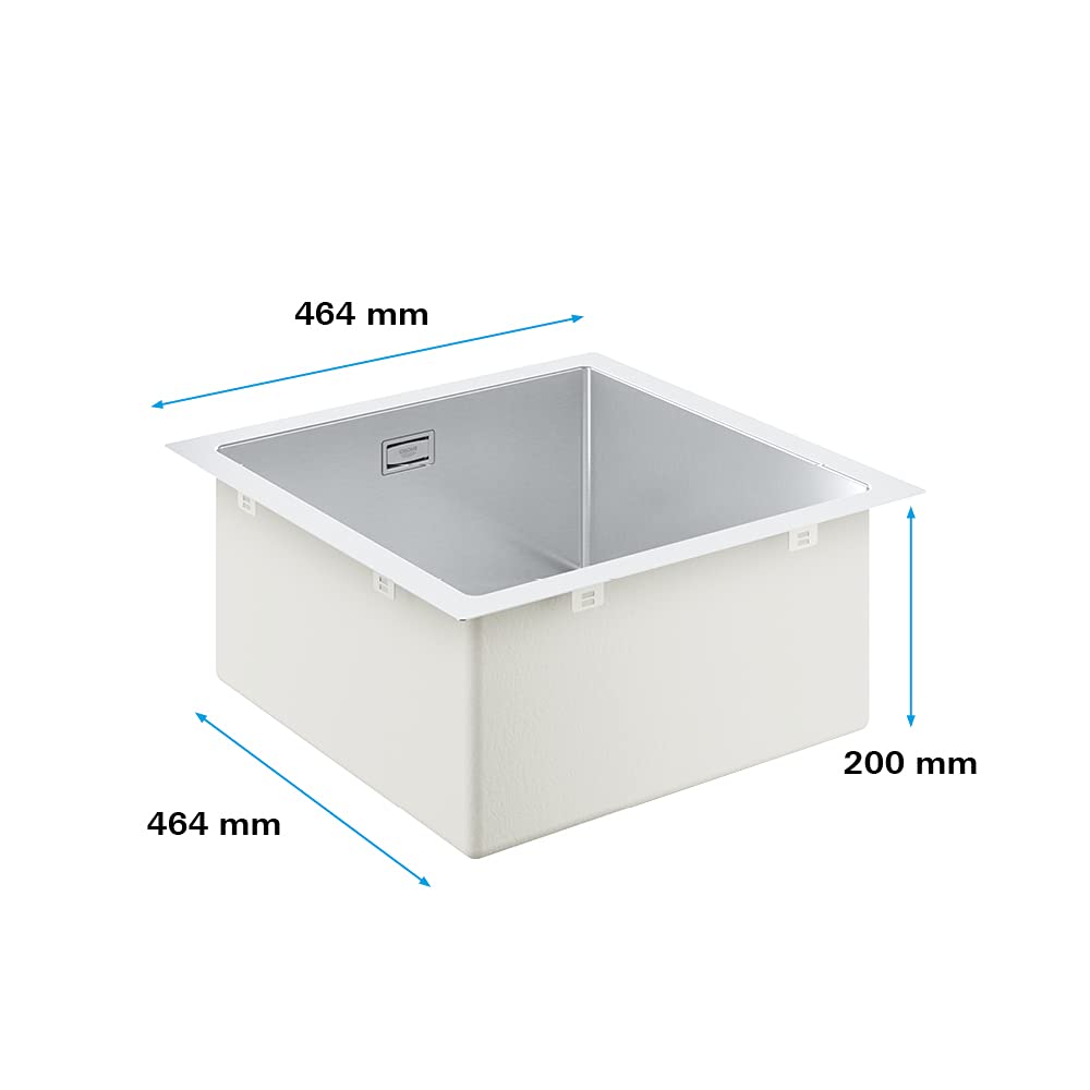Évier en acier inoxydable K700 464 x 464 mm Inox 31578SD1 (Import Allemagne)