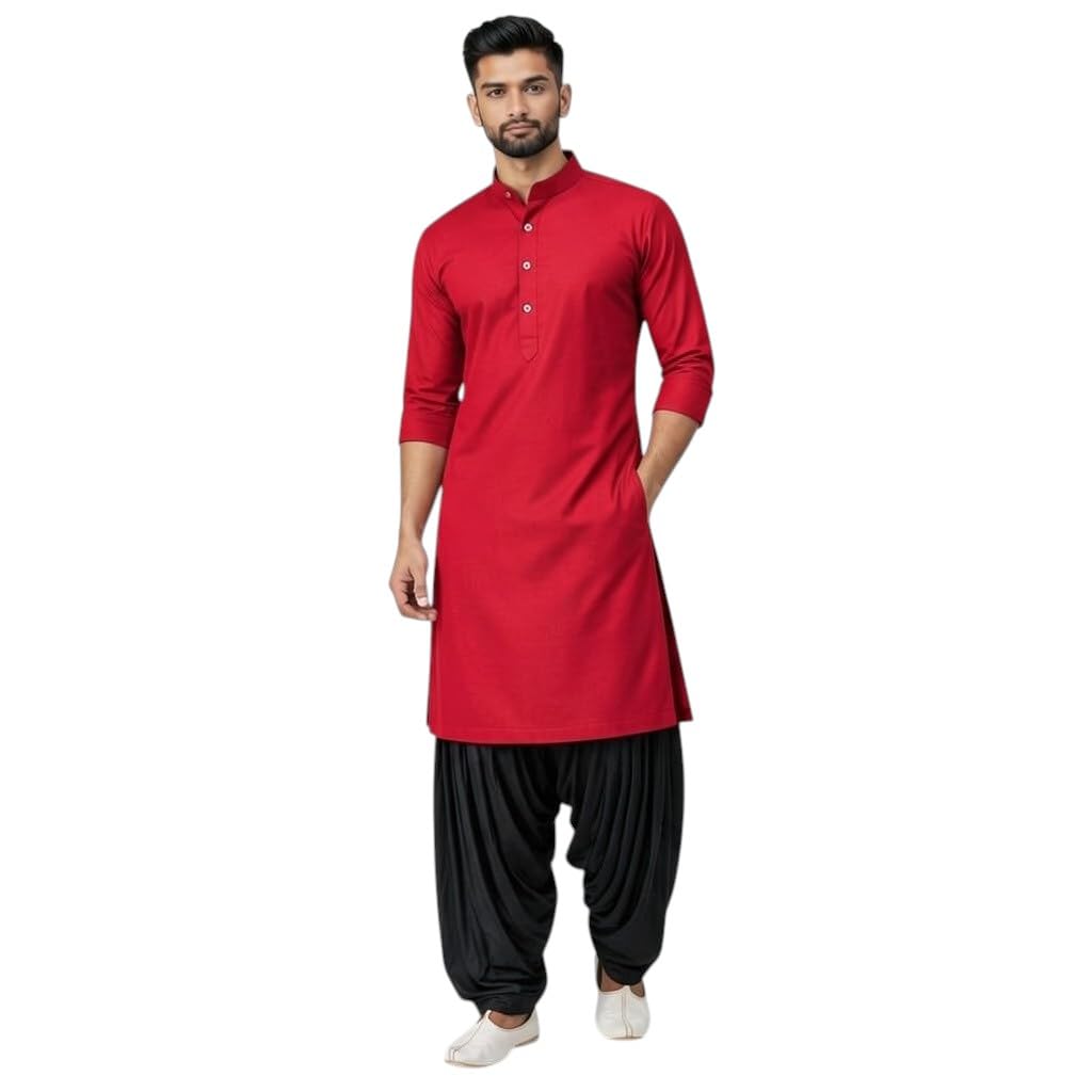 trustous Mens Pure Coton Kurta Dhoti Set | Traditional Ethnic Wear for Festive & Wedding Men’s Cotton Kurta with Dhoti Set | Comfortable Ethnic Traditional Outfit Stylish Men’s Cotton Kurta Dhoti Set.-picture-55