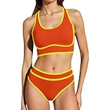 Bikini Reductor Mujer - Bikinis Mujer Braga Alta Trajes de Baño 2 Piezas mit Parte de Arriba und Culotte Swimwear Curvy Bañador Push Up Biquini Sexy Bañadores Triangulo Swimsuits