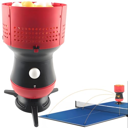 Robot Elettrico da Ping Pong, 5 Livelli di Forza e Distanza Regolabili, Macchina da Ping Pong con capacità di 90 Palline, per Garage, seminterrato e Principale (Main)
