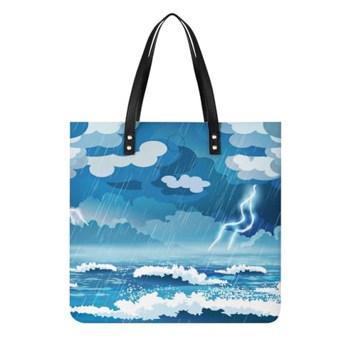 Tote bag pour voyage Nuage Ciel grand sac à main shopper et bandoulière de 39x39cm