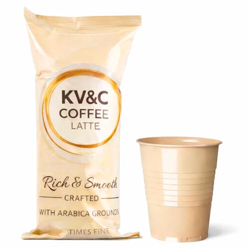 KV&C - LATTE | Instant White Coffee | In Cup Vending Commercial Machines | Camping | Travel | Office | 73mm | INCUP KLIX Drinks (LATTE - 20 CUPS (1 SLEEVE))