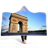 YUNSW Capa con Capucha Impresa 3D Digital French ARC De Trio