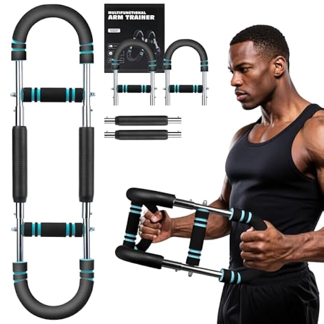 Twister Arm Trainer,Adjustable Chest Workout Equipment,60-110lb Chest Trainer for Men,Portable Power Twister Bar for Chest Clip Muscle & Arm Strength