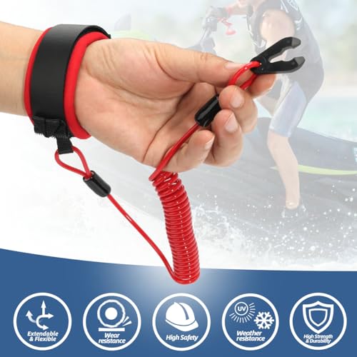 Image of Floating Wrist Lanyard Compatible with Yamaha WaveRunner Mwv-Lancd-00-Rd, Boat Kill Switch Keys Lanyard Fits for Yamaha VX110, WaveRunner FX SVHO 2019, Waverunner GP1800, XLT 800 Jet Ski Wrist Strap
