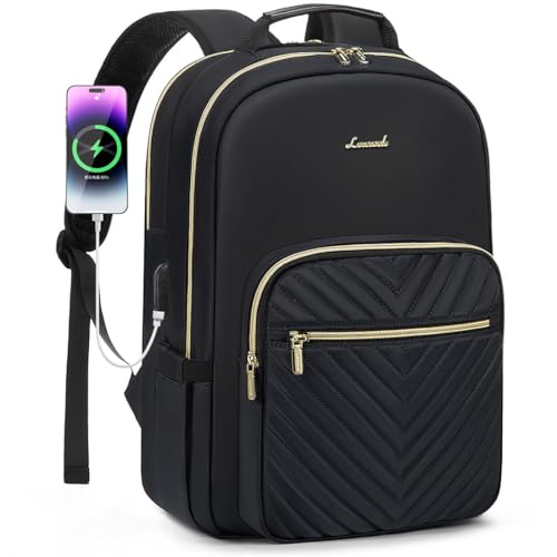 LOVEVOOK Laptop Backpack for Women 17.3 inch,Cute Womens Travel Backpack Purse,Professional Computer Bag,Waterproof Work Business College Teacher Bags Carry on Backpack with USB Port,Black by LOVEVOOK - Used condition - US$27.59