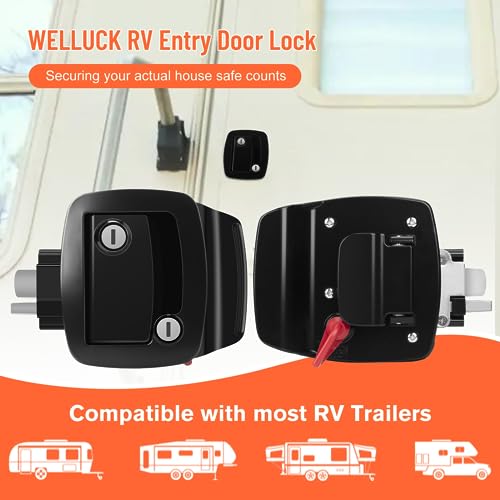 Welluck PL0042 Rv Entry Door Lock With Paddle Deadbolt thumb #1