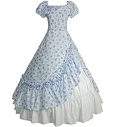 Amazon.com: Jeufoin Pioneer Women Dress Floral Prairie Colonial Dresses  American Historical Clothing Laura Ingalls Costume with Apron Bonnet  (X-Small, Blue) : Clothing, Shoes & Jewelry