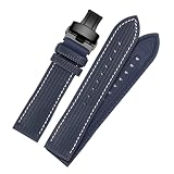 Cinturino for orologio in fibra di nylon e gomma compatibile con Casio Ferrari GT, cinturino impermeabile nero rosso(Blue - Black B,22mm)