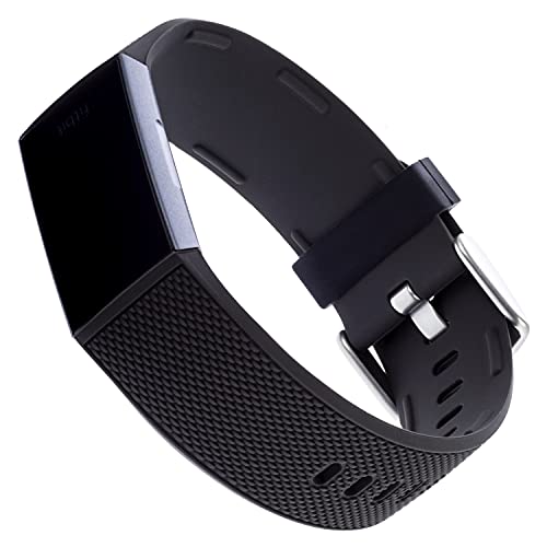 WITHit �����p�o���h Fitbit Charge 3�Ή� (1�p�b�N�A�u���b�N�҂݃V���R��)