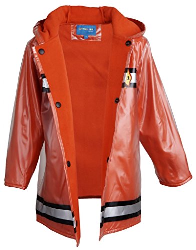 Baby Boys Waterproof Hooded Fleece Lined Firefighter Raincoat Jacket - Red (12 Months)2