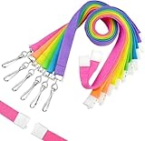 Premium Bright Color Neon Lanyards with Breakaway (Pack of Six) by Specialist ID (Assorted Colors)