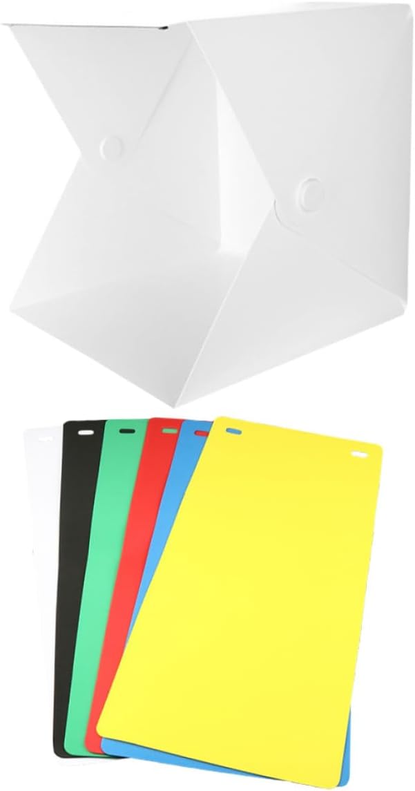 OSALADI Portable LED Mini Folding Light Box with Double LED Strips, 6 Colored Photography Backdrops, 30cm Medium Photo Studio Tent for Product Photography