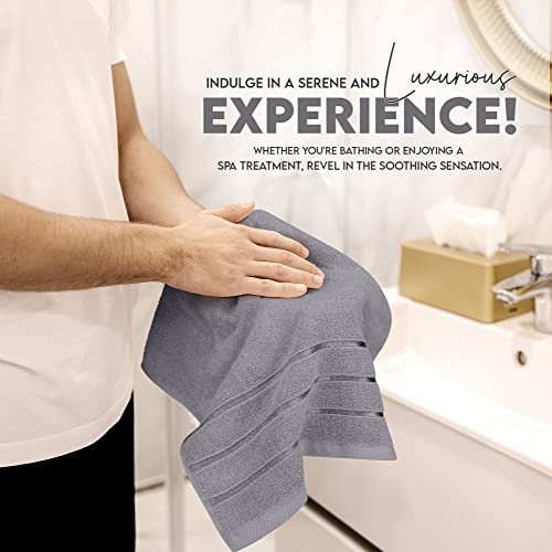 Utopia Towels - 6 Pack Viscose Hand Towels Set, (16 x 28 inches) Ring Spun Cotton, Ultra Soft and Highly Absorbent 600GSM Towels for Bathroom, Gym, Shower, Hotel, and Spa (Cool Grey)