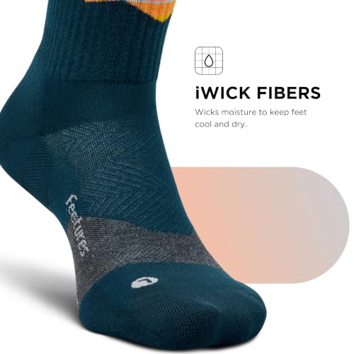 Image of Feetures Elite Light Cushion Mini Crew Sock - Sport Sock with Targeted Compression