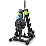 YOLEO A-Frame Dumbbell Rack Stand, 5-Tier Heavy-Duty Multifunctional Weight Rack for Dumbbell, Barbell, Weight Plates, 3 in 1 Gym Organizer, 19.5x24.6x30.7 inches, 1100LBS Capacity Space Saving Storage Rack for Home Gym (Rack Only)