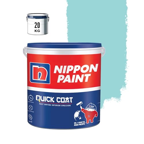 Nippon Paint Quick Coat Interior Emulsion Paint - 20 KG (DISTANT BLUE)-Quick Drying, Good Coverage, Low VOC-Paint for Wall, Living Room