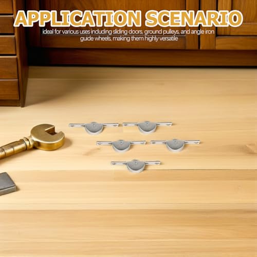 Miniatura 9 de Juego De 10 Rodillos Para Puertas Correderas De Armario Metálicos Ruedas Silenciosas Para Puertas Y Ventanas Correderas Fácil Instalación Y Funcionamiento Suave