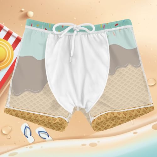 Boys Swim Trunks Quick Dry Bathing Suit Sweet Flavor Ice Cream Toddler Swim Shorts Boardshorts Swimwear 3-104