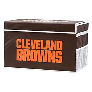 Franklin Sports Cleveland Browns NFL Storage Footlocker Bin – Large Folding Organizer Container – NFL Office, Bedroom + Living Room Décor – 26″ x 16″