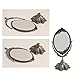 Luckymoo Vintage Double Face Retro Bronze Alloy Metal Table Makeup Dresser Desktop Decorative Mirror Embossed Frame Makeup Tool (Bronze)