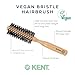 Kent V04 Vegan Round Brush - 45mm Bristles by Kent Brushes, Cruelty-Free Hair Brush with BioniFil Filaments for Blowouts, Volume, Curls, All Hair Types, Wooden Handle, Travel Size, Made in England