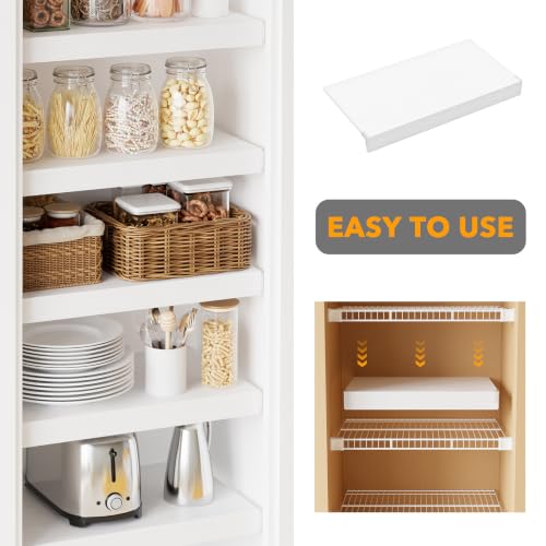 Image of SpaceAid Wire Shelf Covers for Pantry Rack, 30 inch W x 16 inch D, White 5pcs | PVC Wire Rack Cover for Pantry and Closet Shelving, Durable Shelves Liner for Kitchen, 0.31-inch Thick Waterproof