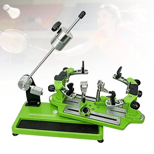 UORDBY Máquina de encordar Raquetas de bádminton, de sobremesa, con fijación de 6 Puntos, rotación de la Raqueta y Herramienta Antideslizante para encordar Green