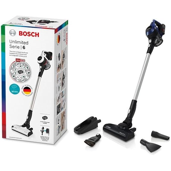 Bosch Unlimited серия 6 BBS611MAT беспроводная с набором насадок синяя