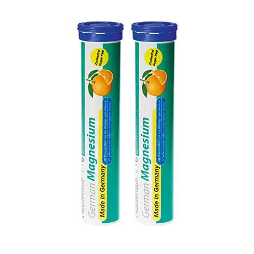 Brustabletter med magnesium 2 x 20 = 40 st. - Apelsinsmak – 200 mg magnesium utan socker – T&D Pharma German Magnesium – Made in Germany