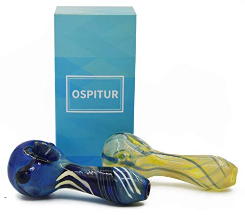 image for OSPITUR Handmade 4 inch Blown Glass Crafts Tube Decorative Bowl (Blue)