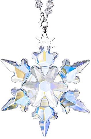 SIYOUKI Ice Angel Christmas Ornament with Gift Box, Crystal Snowflake Annual Winter Star,Pendant Christmas Hanging Decorations Collectibles… (2020 Colorful)