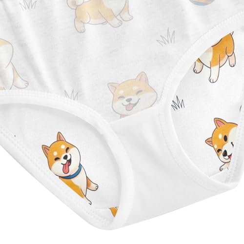 Cute Cartoon Dog White Undies for Toddler Girls, Cotton Girls Underwear, 2T–8 Years4