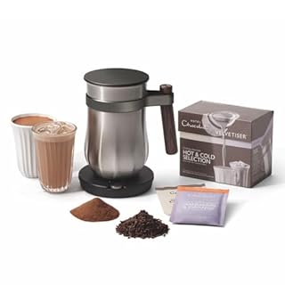 Hotel Chocolat - The Velvetiser System - in-Home Hot & Cold Drinking Chocolate Machine - Barista-Grade Drinking Chocolate Maker - Pewter Edition - Ideal for Gifts