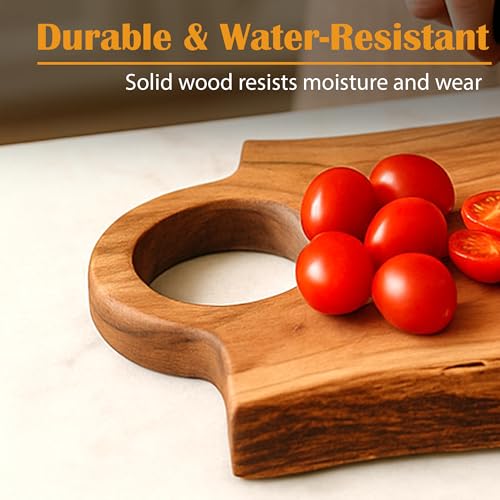 Tabla de cortar rectangular de madera de acacia 17x10 pulg miniatura 6