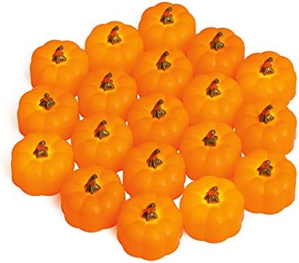 RSXCEOM Pumpkin Tea Lights, 12 Pack Halloween Candles Battery Operated LED Tealight, Led Flickering Orange Pumpkin Tealights, Flameless Candles for Thanksgiving Decoration, Party, Christmas Lights