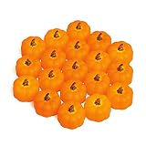 RSXCEOM Pumpkin Tea Lights, 12 Pack Halloween Candles Battery Operated LED Tealight, Led Flickering