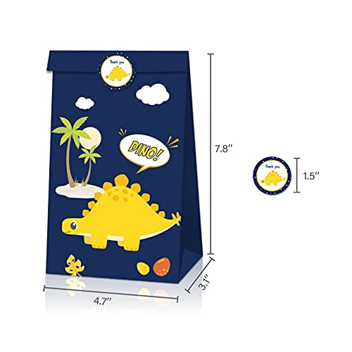 Pacote com 12 sacos de guloseimas de dinossauro para doces Dino Kids Birthday T-Rex Roar Party Favor