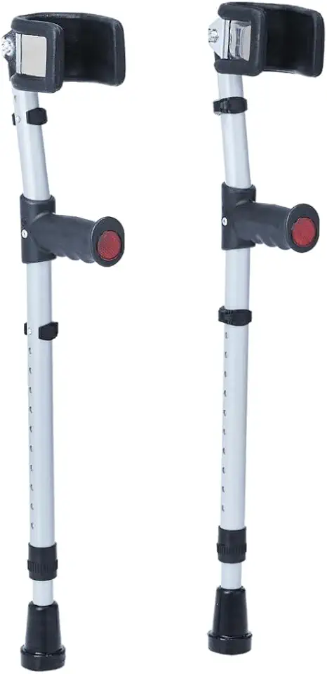 Muleta Canadense Articulada Alumínio Regulável até 130kg Ortopédico Conforto Idoso Fratura ANVISA Par (M)