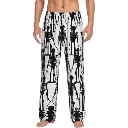 Pantalon de pyjama polaire homme tête de mort contre le froid hivernal