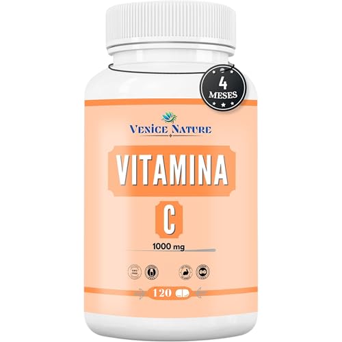 Vitamina C 1000 mg 120 Tabletas Pura solo 1 al día Vitamin C Vegan - Venice Nature