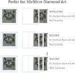 12x12 Cadre d'image blanc, bois massif diamant cadres de peinture d'art 30x30cm, Afficher les images 10x10 avec Mat ou 12 x 12 Sans Mat, 12x12 Cadre pour les photos Affiches Imprimés Oeuvres Puzzles, suspendu mural