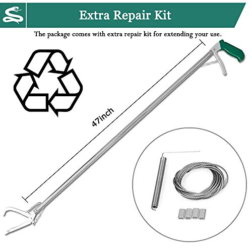 Ic Iclover 47 Inch Snake Tong +39 Inch Snake Hook, Heavy Duty Professional Grabber &Collapsible Snake Hook, Best Tool Set For Moving Rattle Snake Kingsnakes Lizard Reptiles (Snake Tongs+Hook) #TOP3