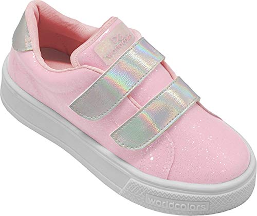 TÊNIS INFANTIL DUDA GLITTER WORLD COLORS ROSA (30)