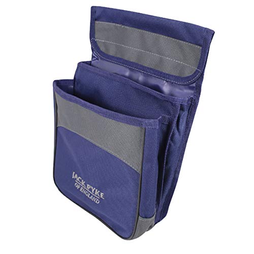 Image of JACK PYKE Sporting Cartridge Pouch – 600D Cordura Shotgun Shell Holder with Dual Pockets, Belt Mounted, Holds 50 Cartridges, Waterproof Ammo Bag for Clay & Game Shooting - Navy Blue