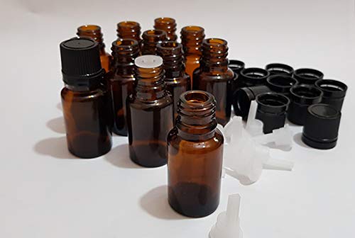 Image of Pure Source India Empty 15 ML Amber Glass Bottle With Leak-Proof Euro Dropper And Cap With Seal,Suitable To Store Essential Oil,Medicine Etc...(Set of 6 Pcs)