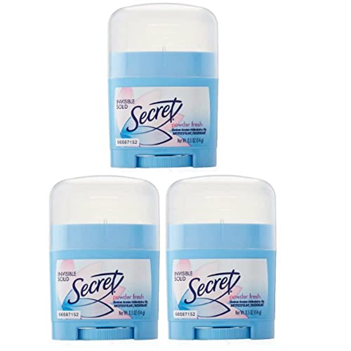 Secret Invisible Solid Antiperspirant And Deodorant, Powder Fresh, 0.5 Ounce Travel Size (Pack Of 3) #TOP17