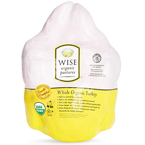 Wise Organics Double Certified Organic Whole Turkey, Glatt Kosher, Non Gmo, Free Range (14-16 Pounds) #TOP6