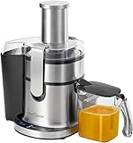 Profi Cook Entsafter PC-AE 1156 Automatik-Saftpresse mit hochwertigem Edelstahl-Gehäuse, 1 Liter Saft-Behälter, Sensor Touch- Bedienung, LED-Multifunktionsdisplay, Longlife-Profi-Motor, edelstahl