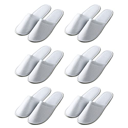 Teceyfeet 6 Paars Gästehausschuhe Set , Einweg Hotelslipper Hausschuhe Waschbar Antirutsch Hotelslipper Badeslipper ,Frottierslipper für Hotel Reisen Cover